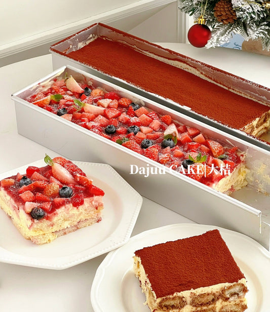 Long Tiramisu Cake Pan rectangle aluminium stainless steel baking tray