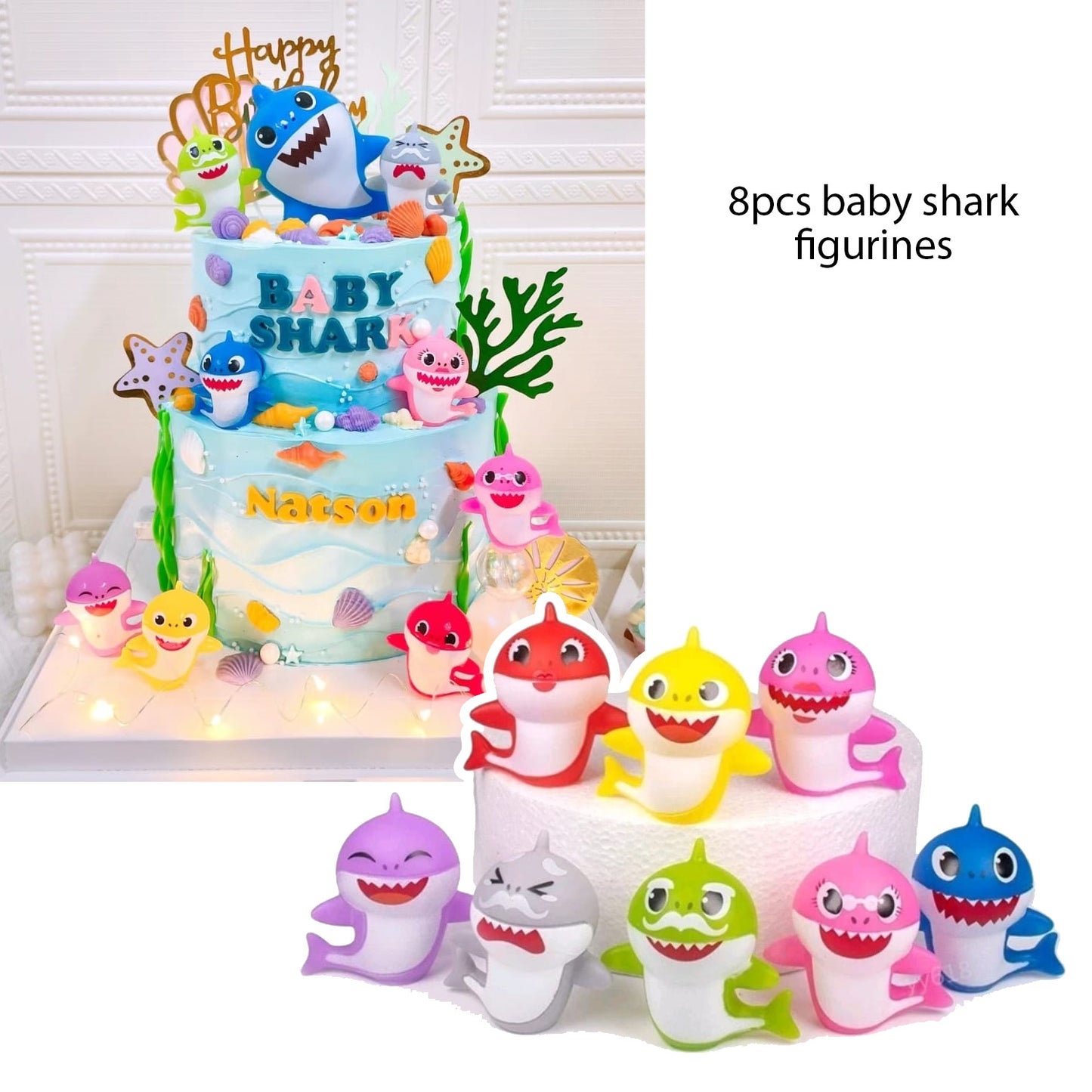 Baby shark topper & figurine - baby sharks cake decoration party decorating toppers