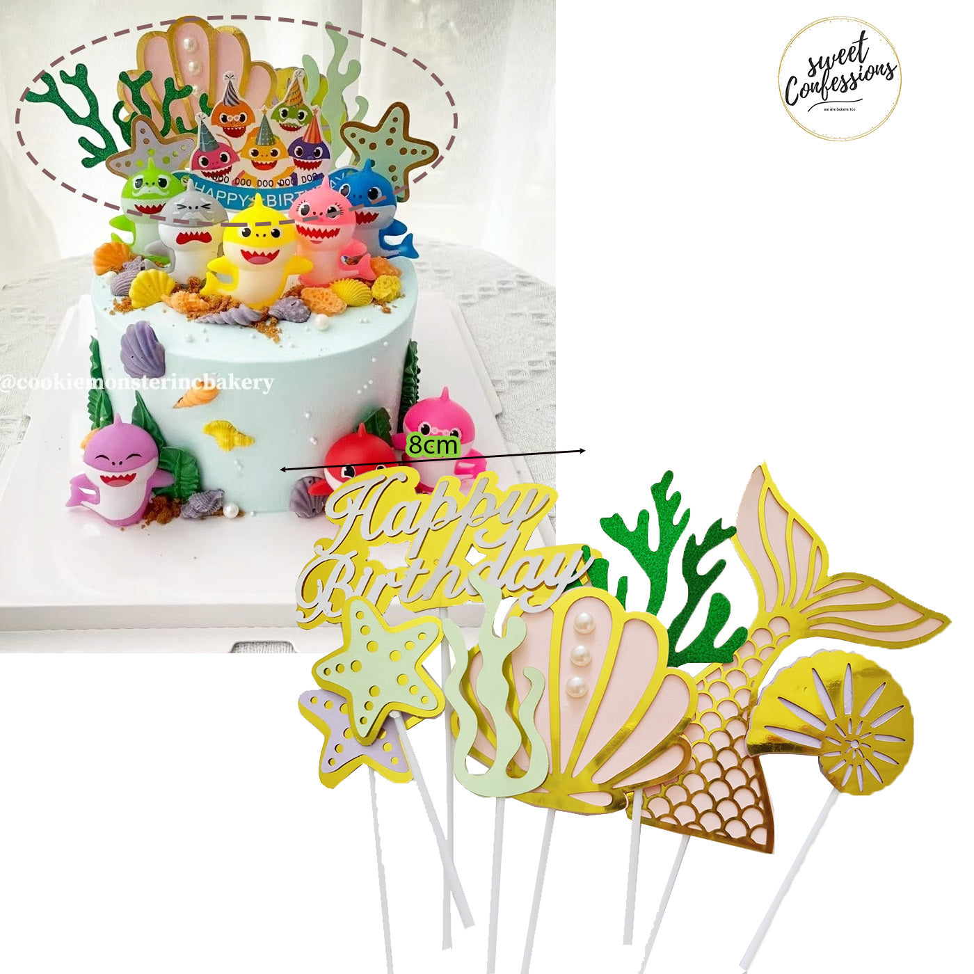 Baby shark topper & figurine - baby sharks cake decoration party decorating toppers