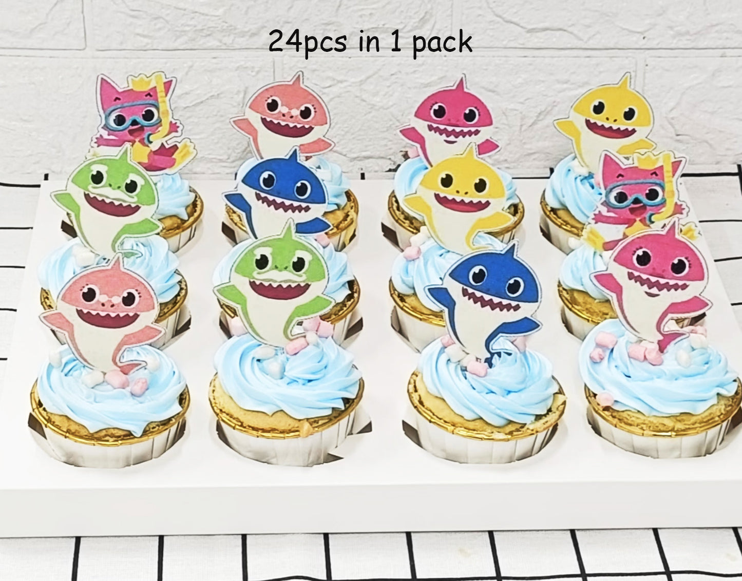 Baby shark topper & figurine - baby sharks cake decoration party decorating toppers