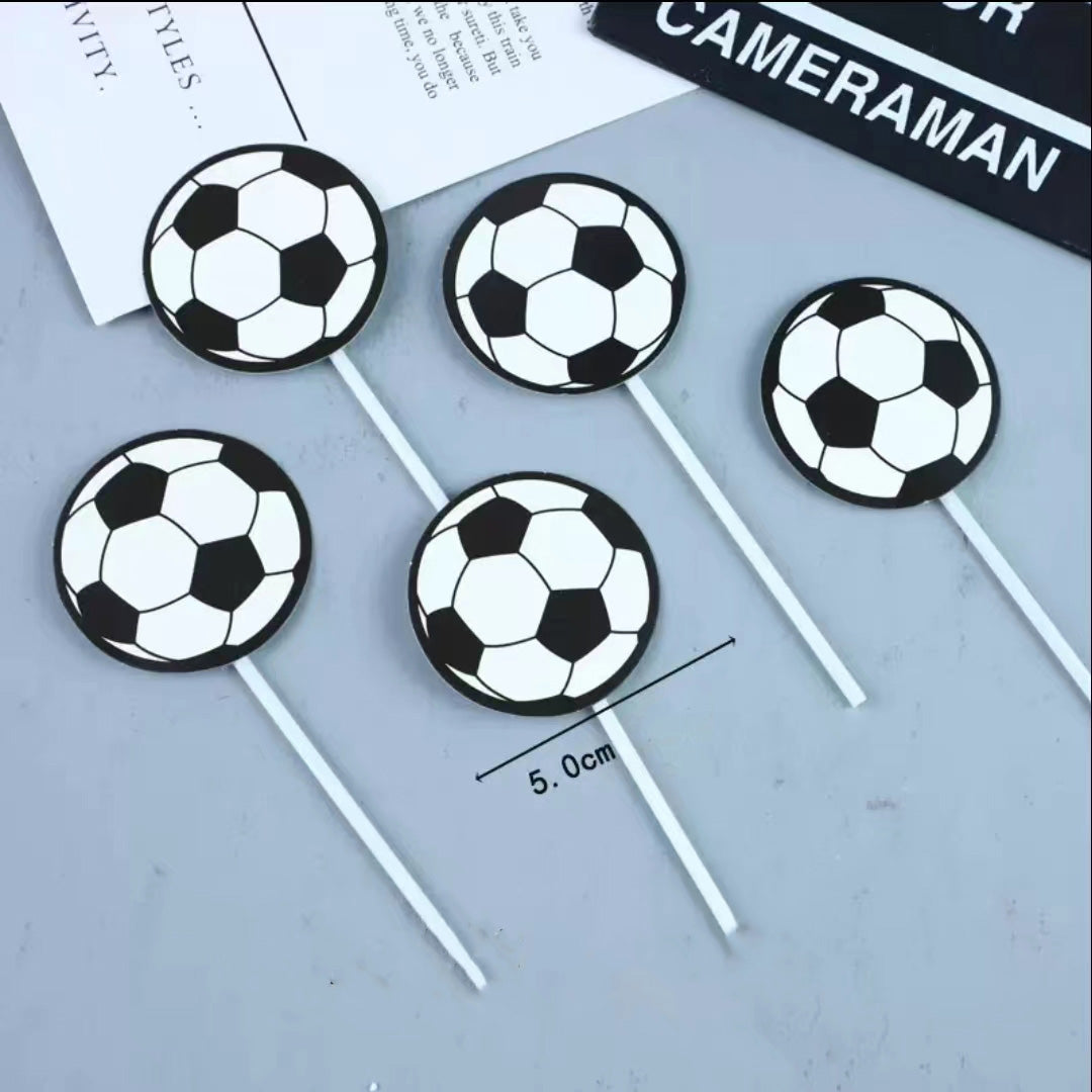 Soccer cake toppers or football cake topper decoration for cupcake