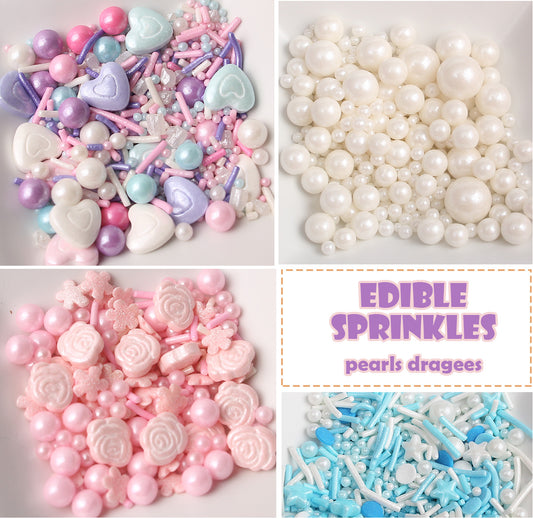 50g / 50ml sprinkles dragees cupcake decoration sugar pearls nonpareils edible glitter ball sprinkle rod
