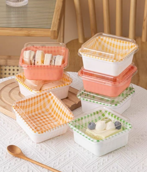 🔥10pcs cake box container tiramisu cup cake plastic tray mousse cups disposable pudding takeaway box