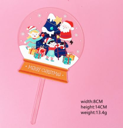 Christmas Cake Topper Snow Globe Cake decoration