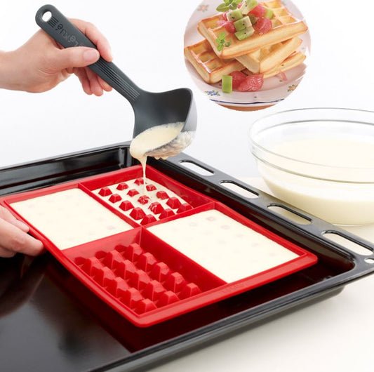 Waffle baking mould silicone mould round waffles silicon grid mold