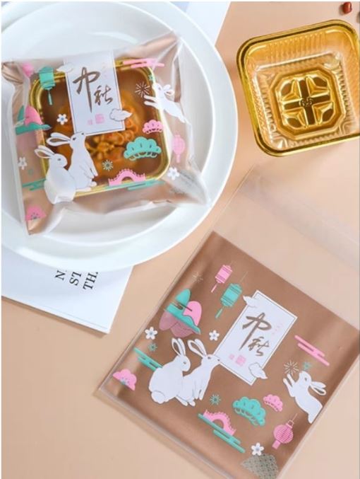 🔥Self adhesive sealing wrapper mooncake bag plastic bag cookie gift packaging