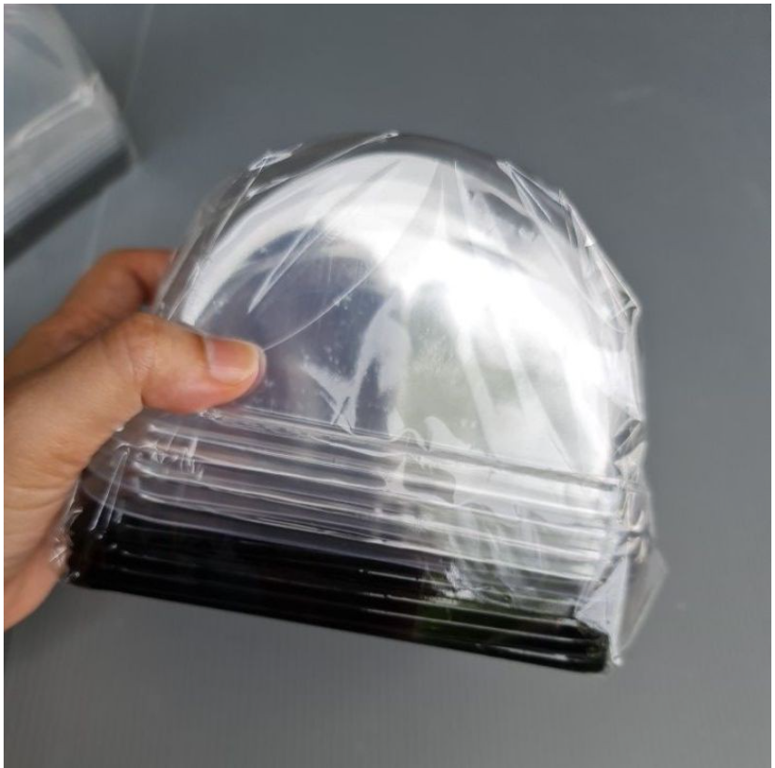 🔥 10pcs swiss roll slice log cake slices cake box semi-circle transparent tray