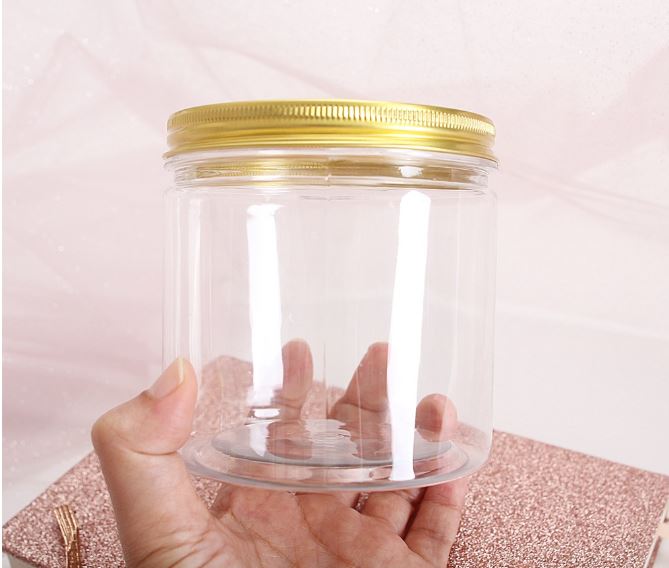 š„Cookie jar biscuit tin round food storage plastic container transparent grain nut storage cookies bottle can
