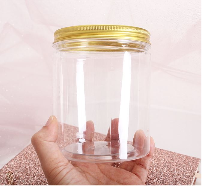 š„Cookie jar biscuit tin round food storage plastic container transparent grain nut storage cookies bottle can