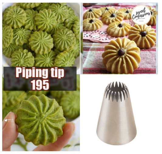 πΈπ¬ Cookie Piping tip 195 for floral sunflower piped cookie seamless meringue kisses piping nozzle