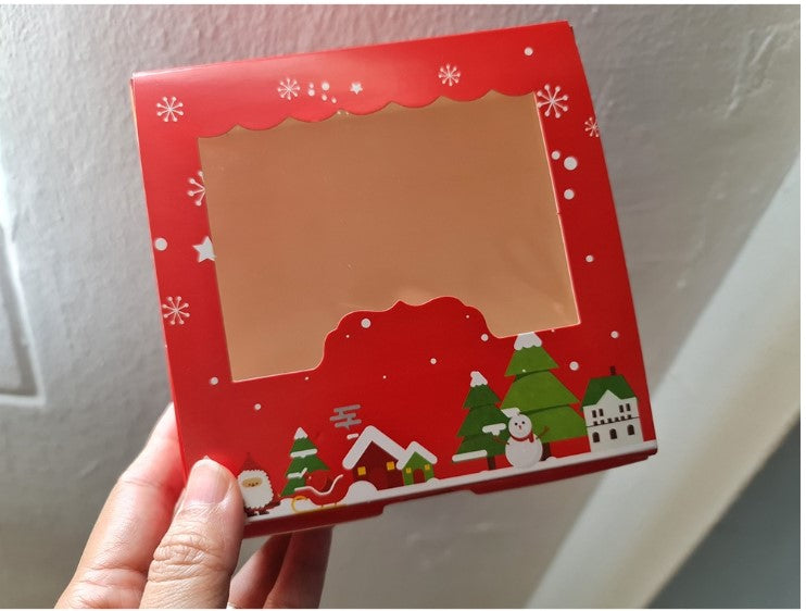 Gift box - christmas packaging box cupcake box puff pastry cookie box xmas cake box gift boxes red green