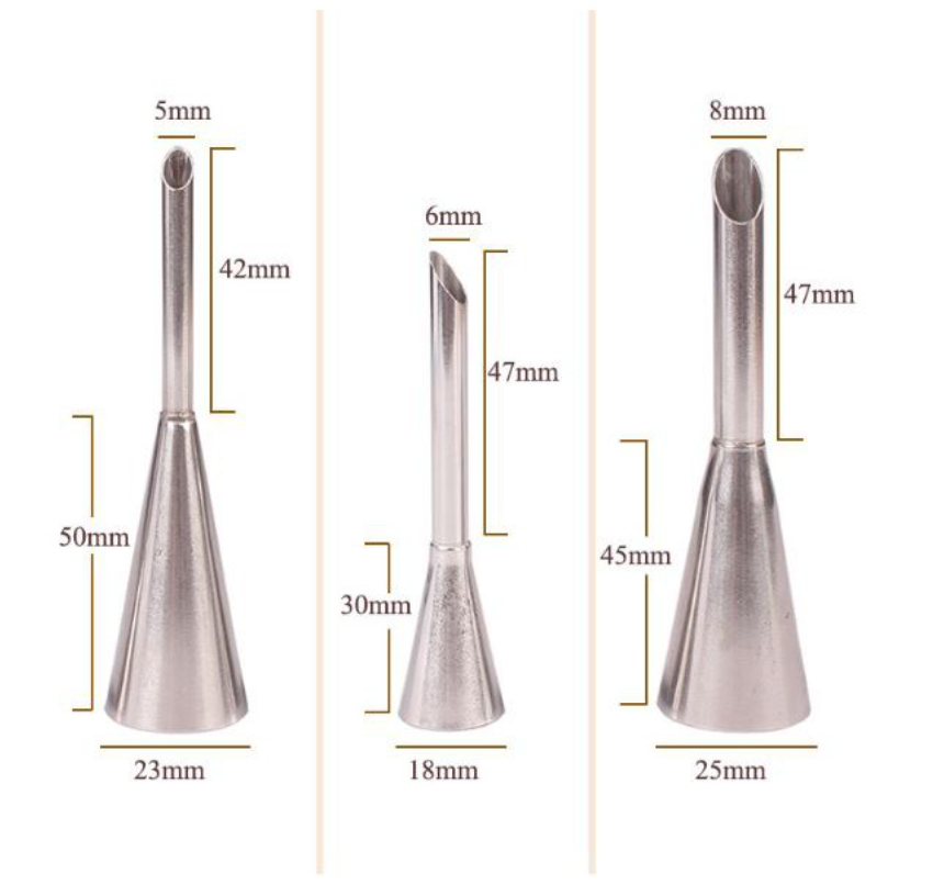 choux pastry nozzle cream puff injector nozzles for filling up eclair pastry