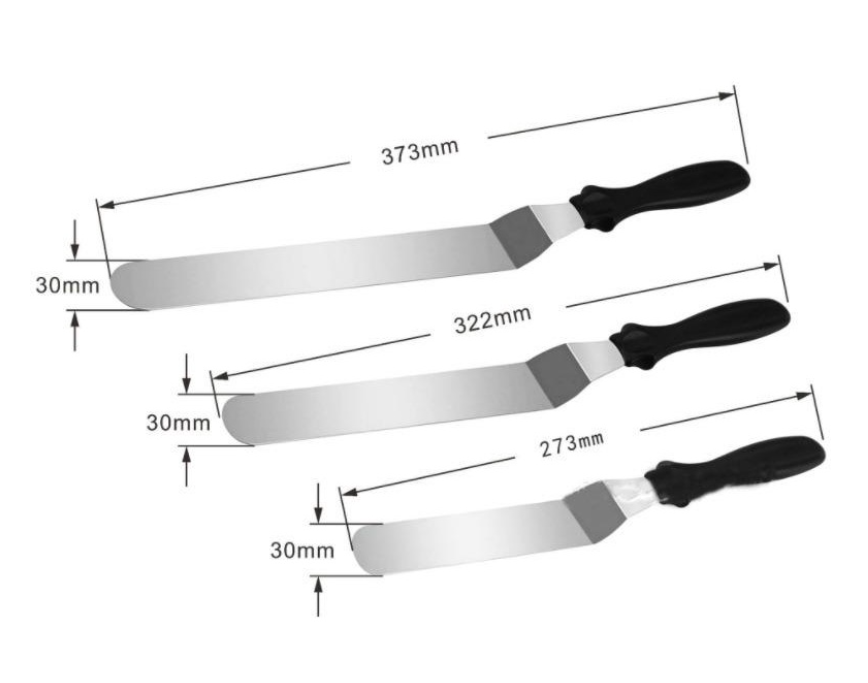 🇸🇬3pcs / 7pcs LONG offset spatula angled smoother palette knife stainless steel buttercream spreader