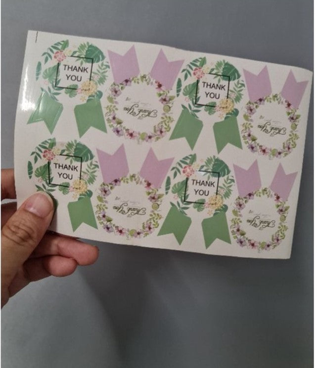 105pcs Thank you stickers baked goods package decoration label brownie cookie gratitude handmade with love sticker