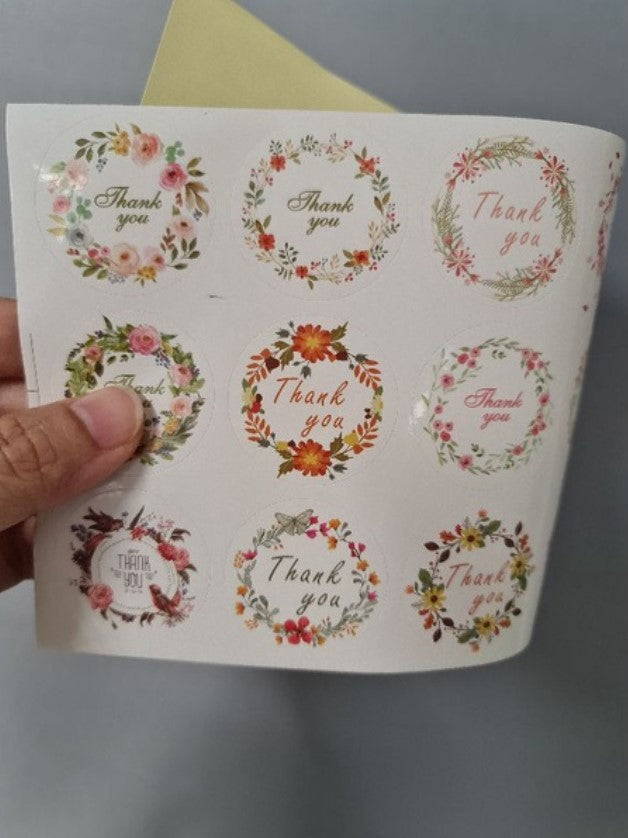 105pcs Thank you stickers baked goods package decoration label brownie cookie gratitude handmade with love sticker