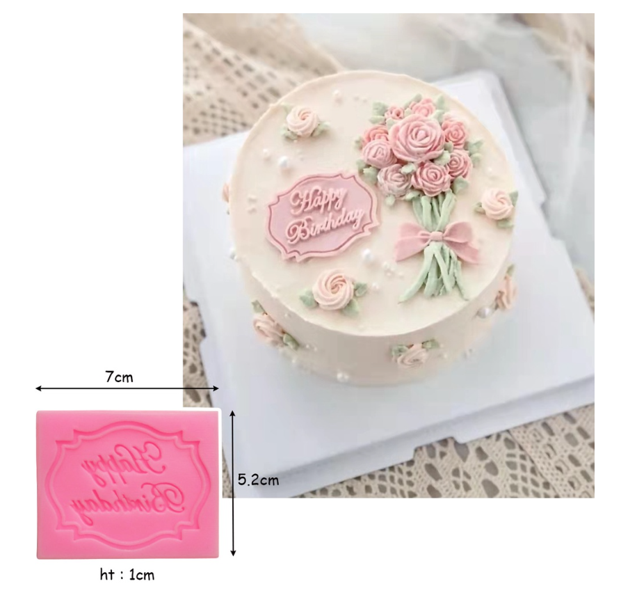 Happy birthday fondant mould jelly art silicone mold text words mould