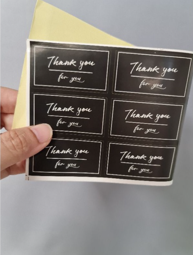 105pcs Thank you stickers baked goods package decoration label brownie cookie gratitude handmade with love sticker
