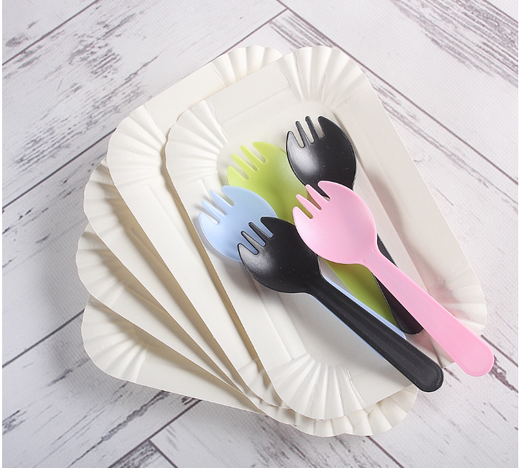 5 sets Disposable plate - Paper plate Party set birthday candle plastic fork knife set for party paper plates