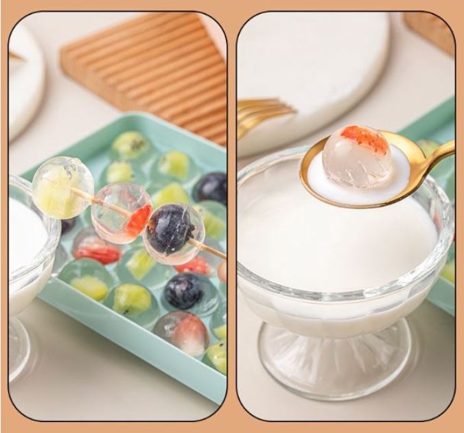Egg yolk mould ice ball tray plastic mold ice cube maker sphere dome round jelly maker agar agar moulds