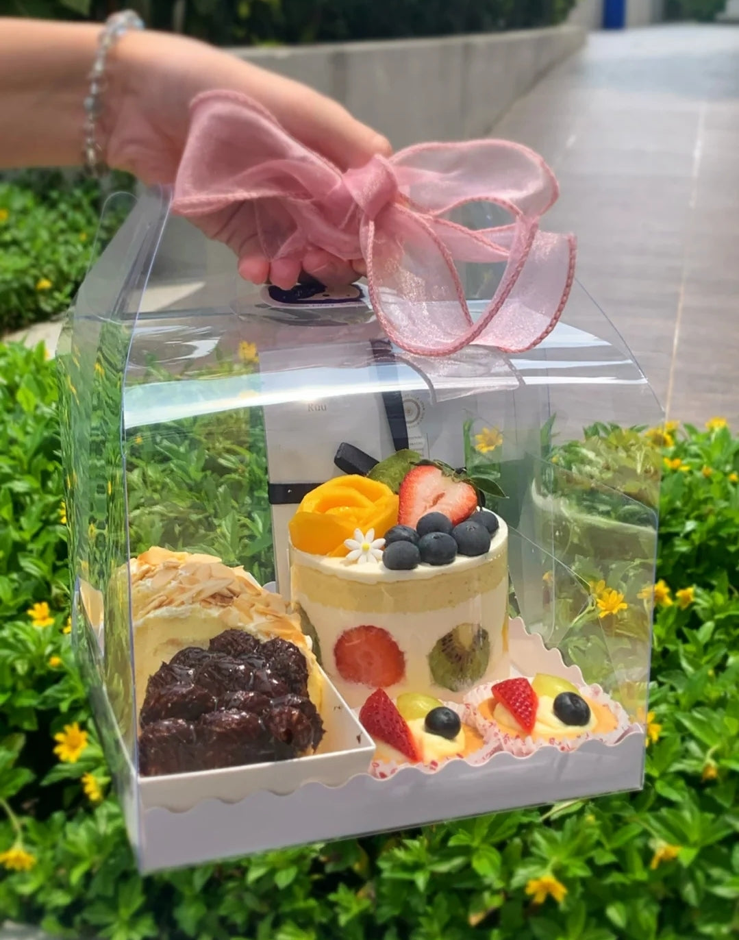 5 / 6 / 8 inch TALL cake box transparent clear gift boxes flower bouquet packaging