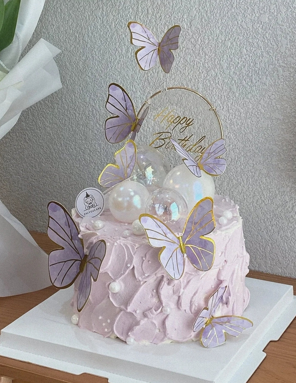 🔥Butterfly topper cake decorating toppers pink purple white butterflies