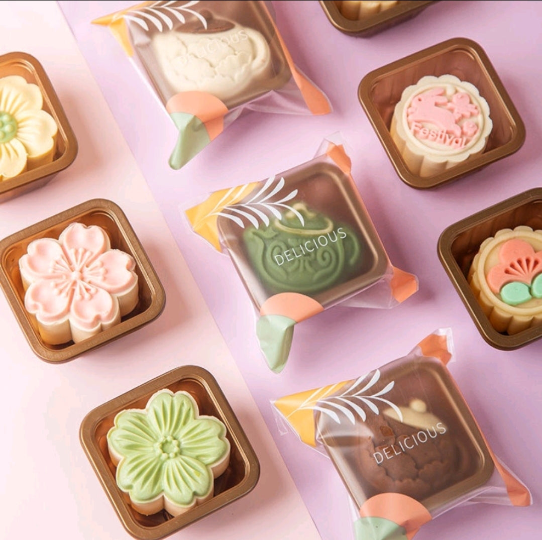 Morandi self adhesive sealing wrapper mooncake bag plastic bag cookie gift packaging
