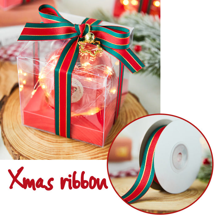 (22m) 2cm Xmas ribbon christmas ribbons green red gift box packaging bow