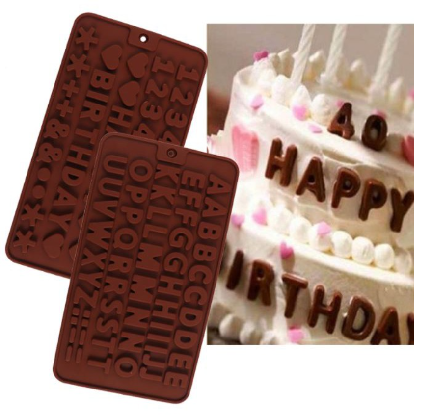 Alphabet silicone mould English letters alphabets chocolate silicon mold