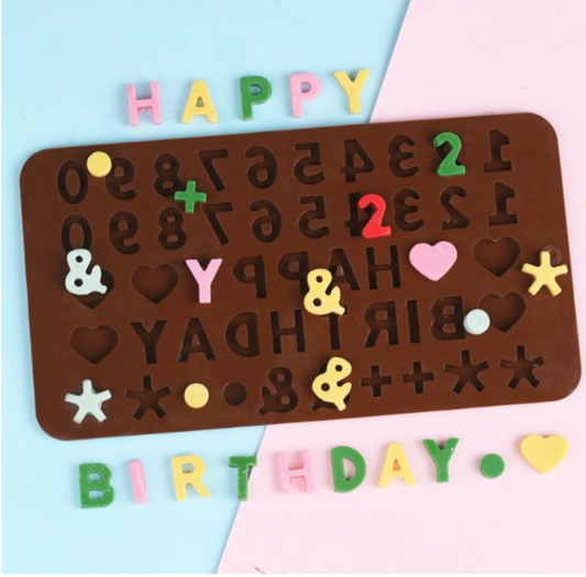 🇸🇬Alphabet mould Happy birthday text words mould number numeric silicone mold