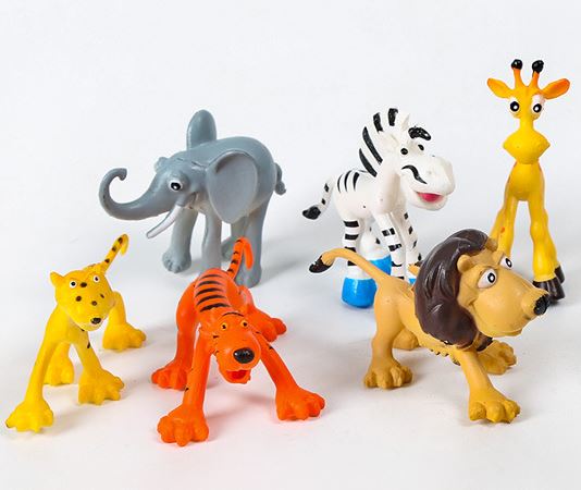 Safari animal figurine cake topper in lion giraffe pig elephant fox panda rabbit cake decoration