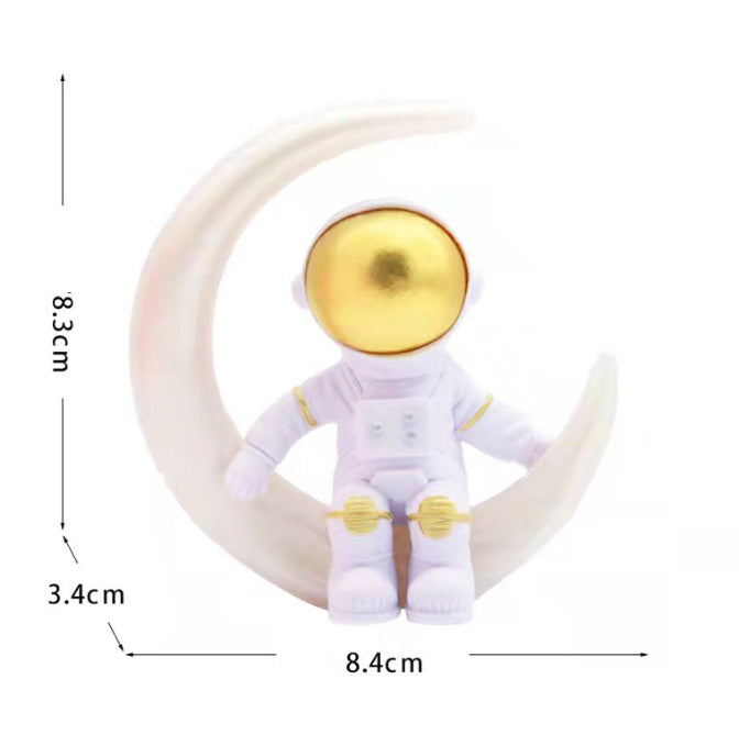 Astronaut cake topper galaxy planet cupcake birthday decoration for kids space travel boy