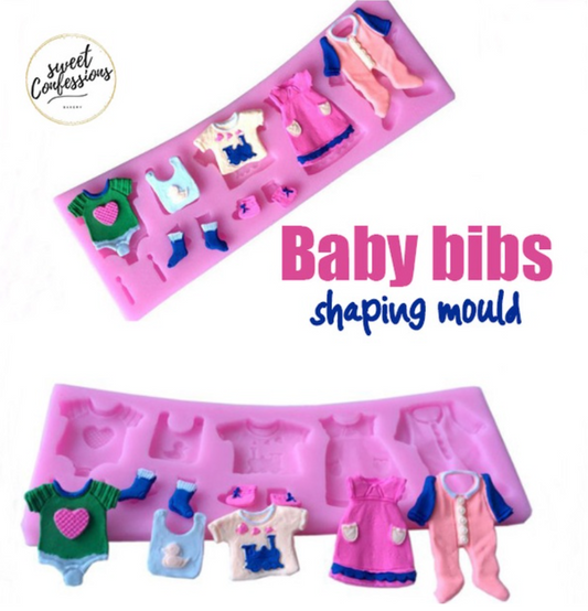 Baby mould clothings kid clothes bib jumper fondant silicone mould cake decorating 1st birthday first mold