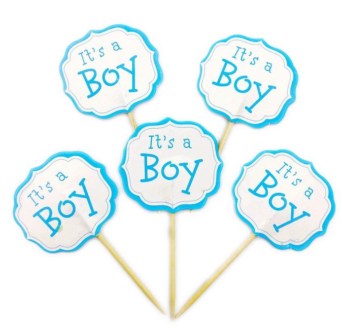 24pcs Cocomelon Baby cupcake toppers gender reveal sesame street topper it's a girl boy baby shower cake decoration tag