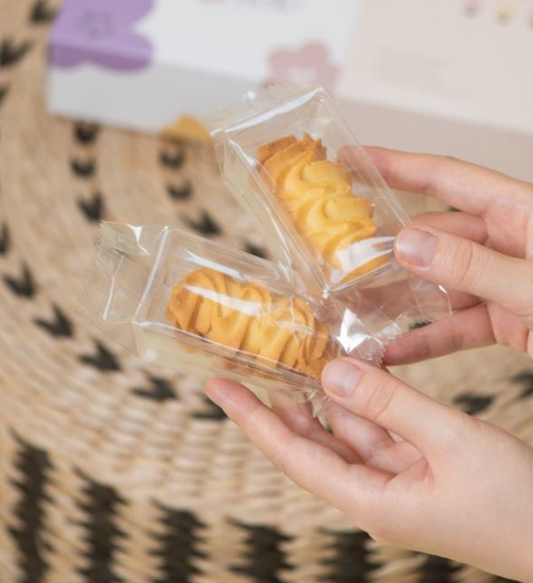 πΈπ¬(50pcs trays/bags) SEALING bag tray pineapple tart long transparent box heat sealer wrapper cookie bags