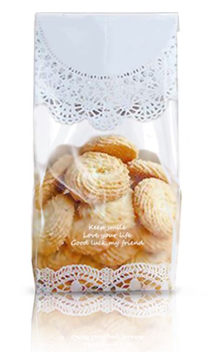 🇸🇬50pcs Lace cookie bags biscuit packaging wrappers plastic bag gift wrapper madeleine sweet confessions