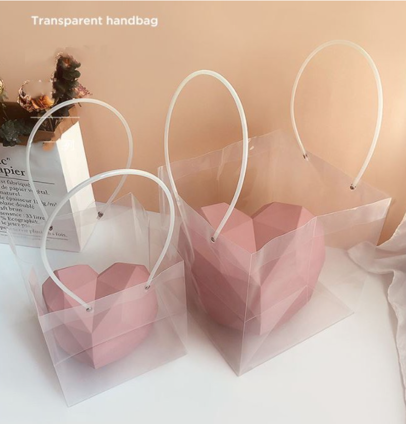 Square paper bag Cake box carrier bag transparent plastic bag gift bag large bottom carrying bag