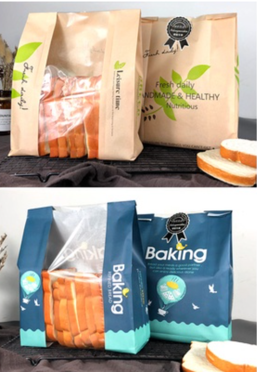 Toast bag bun wrapper bread wrapping paper kraft bags cookie packaging bag croissant packing paper takeaway 面包包装袋
