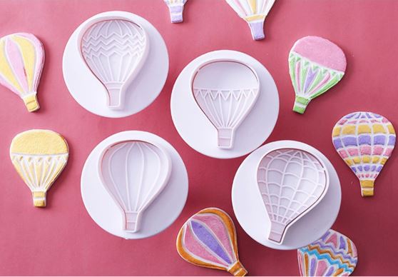 Hot air balloon cookie cutter plunger cutters for fondant