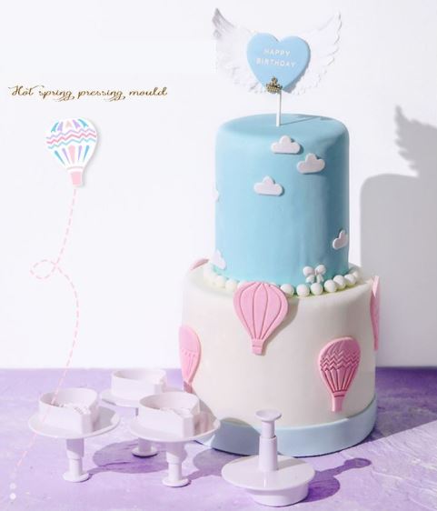 Hot air balloon cookie cutter plunger cutters for fondant