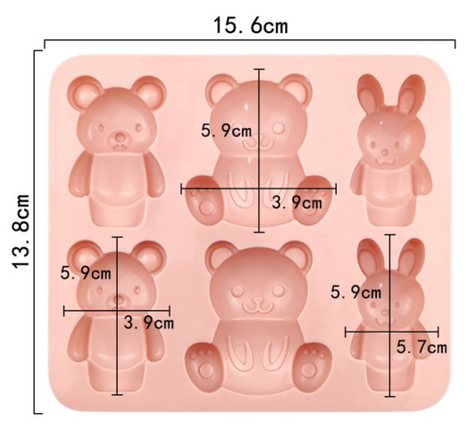 Little bear & rabbit baking mould silicone jelly chocolate mold