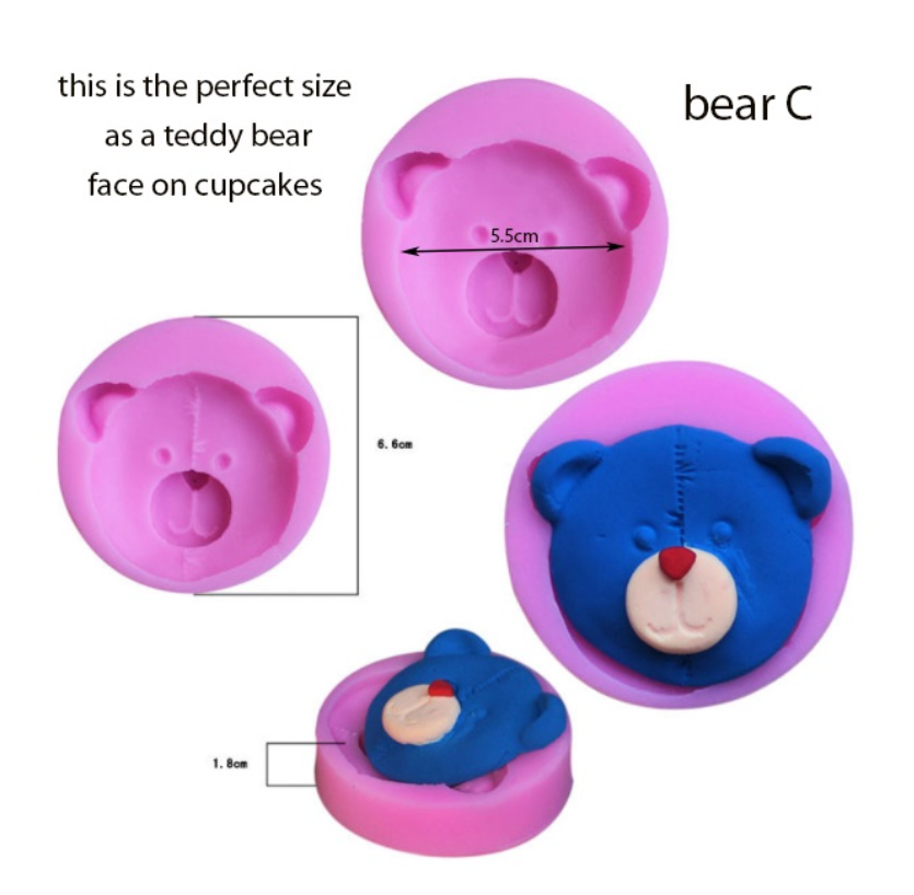 Teddy bear mould animal bears cupcake moulds gummy bear cake decorating fondant mold sweet confessions 小熊模