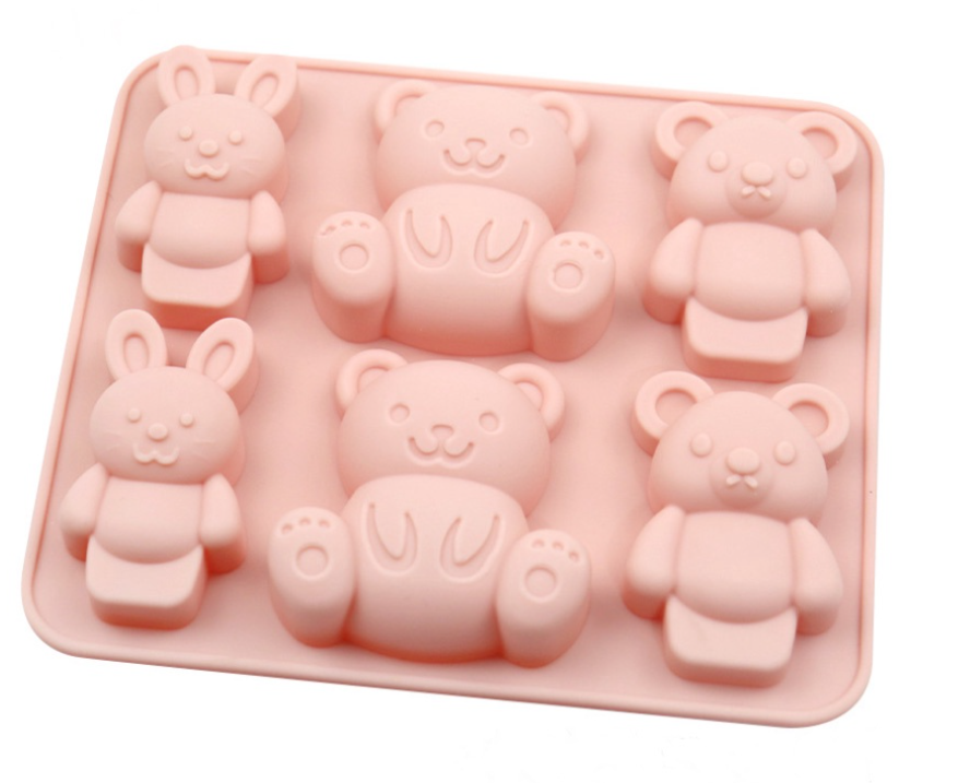 Little bear & rabbit baking mould silicone jelly chocolate mold