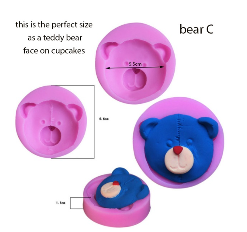 Teddy bear mould animal bears cupcake moulds gummy bear cake decorating fondant mold sweet confessions 小熊模