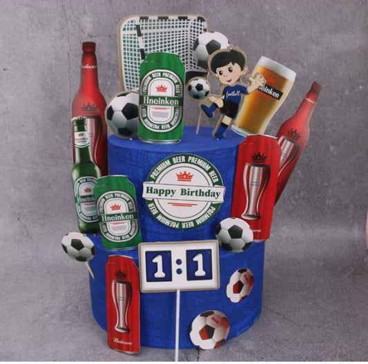Beer toppers football soccer cake topper man masculine cake toppers cake decorating for boy