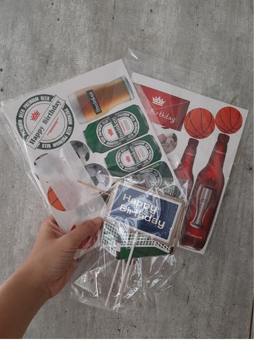 Beer toppers football soccer cake topper man masculine cake toppers cake decorating for boy