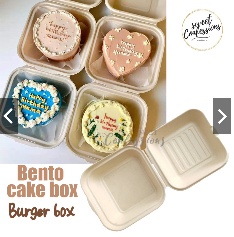 10pcs Takeaway Box Disposable Bento Box Burger Box cake box small