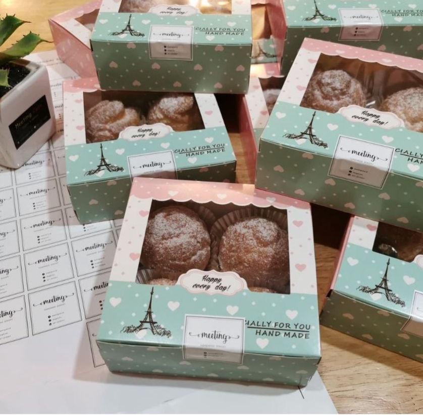 Mooncake box / Cake box/ cupcake/ Brownie / cream puff packaging box cake pastry packing box