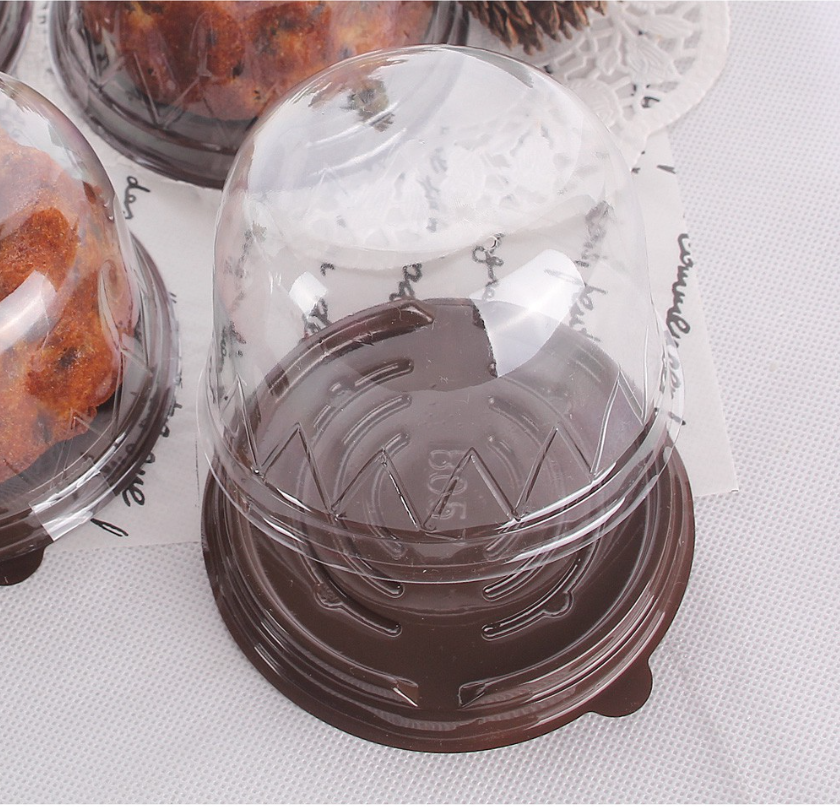 (10pcs) 4 inch Transparent cake packaging box round dome 10pcs plastic cake boxes for pastry cupcake container bundt cake box