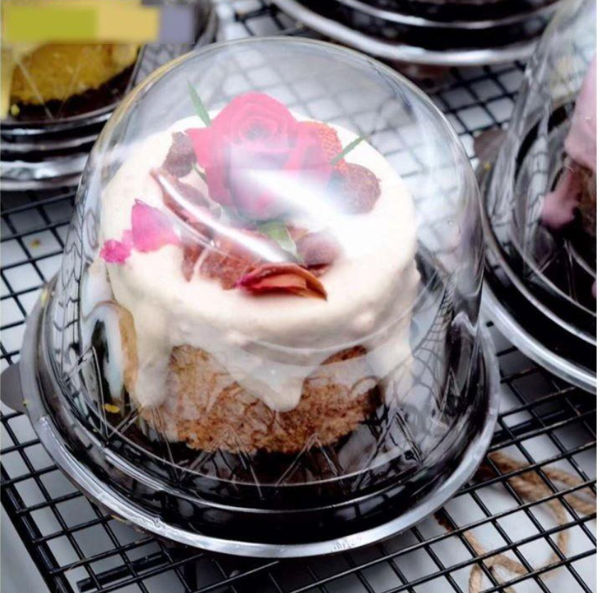 (10pcs) 4 inch Transparent cake packaging box round dome 10pcs plastic cake boxes for pastry cupcake container bundt cake box