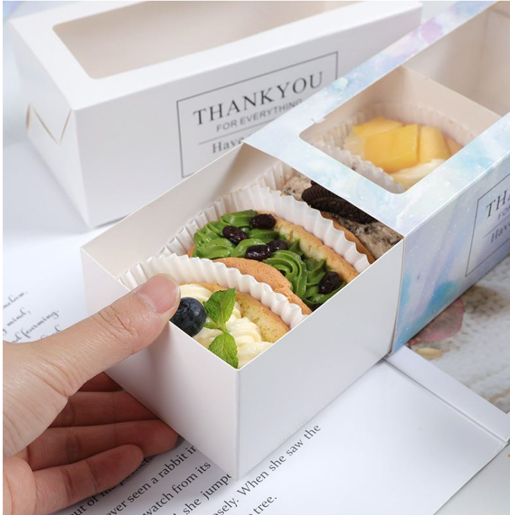 🇸🇬10pcs swiss roll box - log cake box - packaging tray box - napkin roll tray gift box